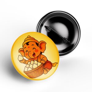 Ganesh Chaturthi Modak Design Pin Badge