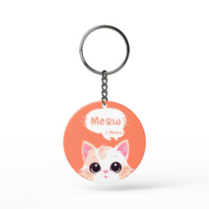 Adorable "Meow" Cat Charm Keychain