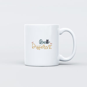 "Be Different" Cute Cat Motivational Mug