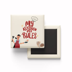 "My Kitchen My Rules" Retro Chef Magnet
