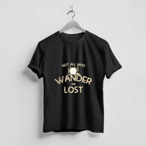 "Not All Who Wander Are Lost" Graphic Black T-Shirt