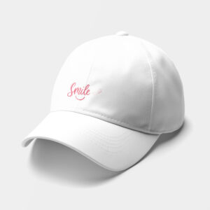 "Smile" Script Graphic Dark Baseball Cap