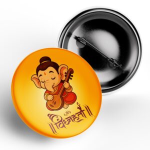 Vighnaharta Ganpati Pin Badge with Lord Ganesha Design