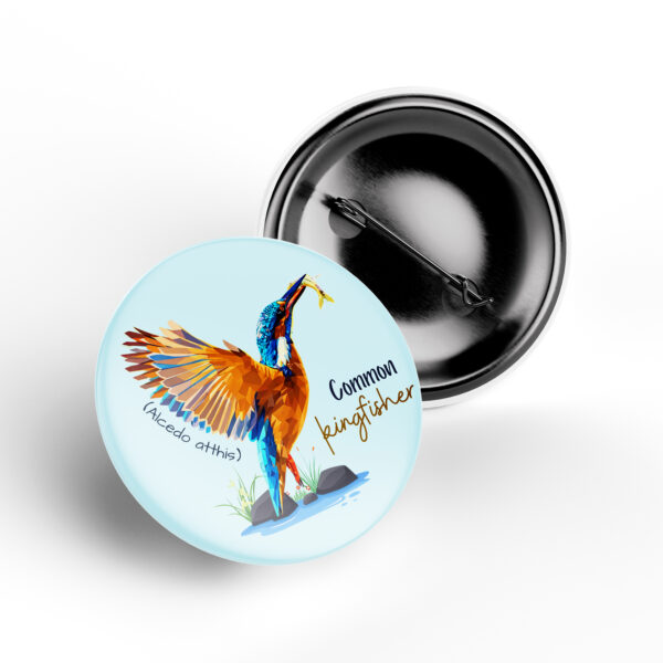 Common Kingfisher Hunting Wildlife Badge bird pin