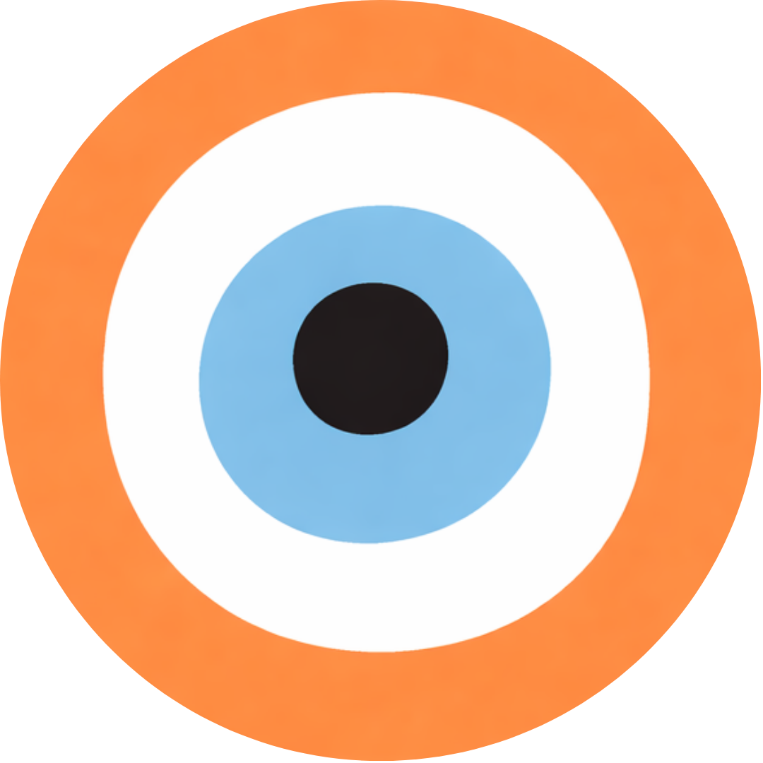 Orange Evil Eye Protection Badge saffron blue pin 2