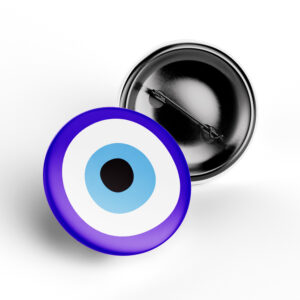 Purple Evil Eye Protection Badge glossy pin