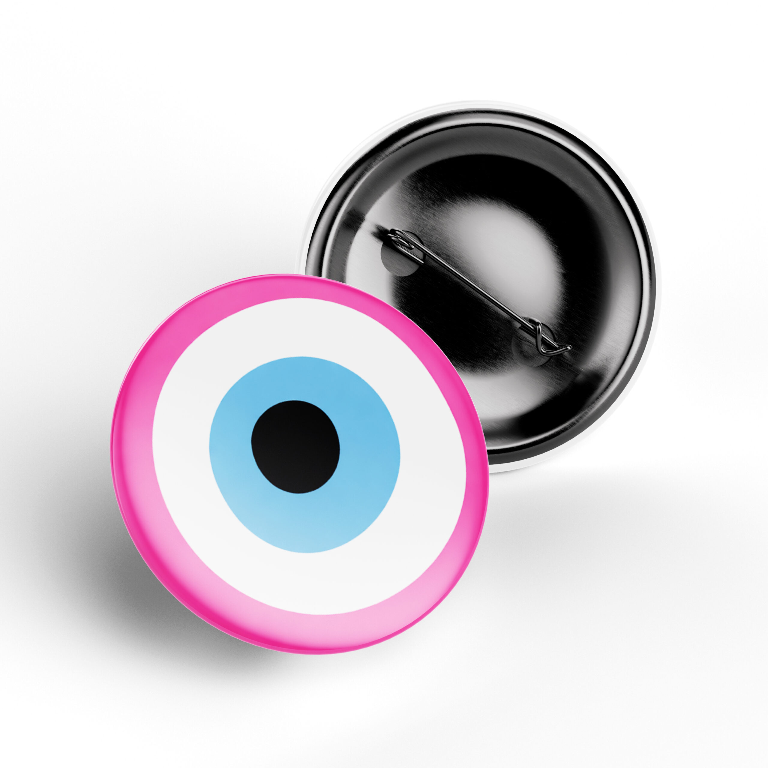 Pink Eye Protection Badge glossy pin