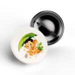 Baby Ganesha Blessings Badge under leaf design