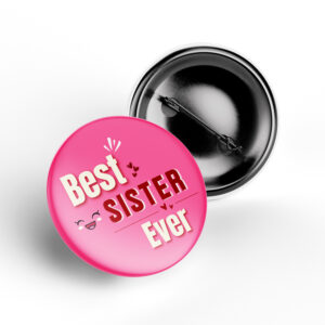 Best Sister Ever Rakhi Badge pink design