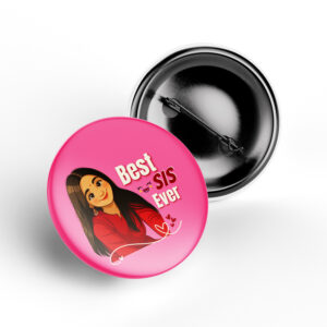 Best Sis Ever Rakhi Badge pink design
