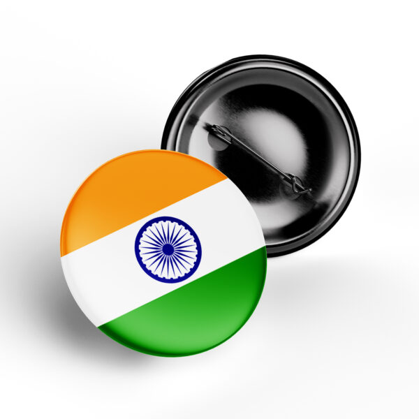 indian flag classic round badge patriotic pin