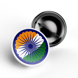 Ashoka Chakra Tricolor Badge with 24 Spokes Design