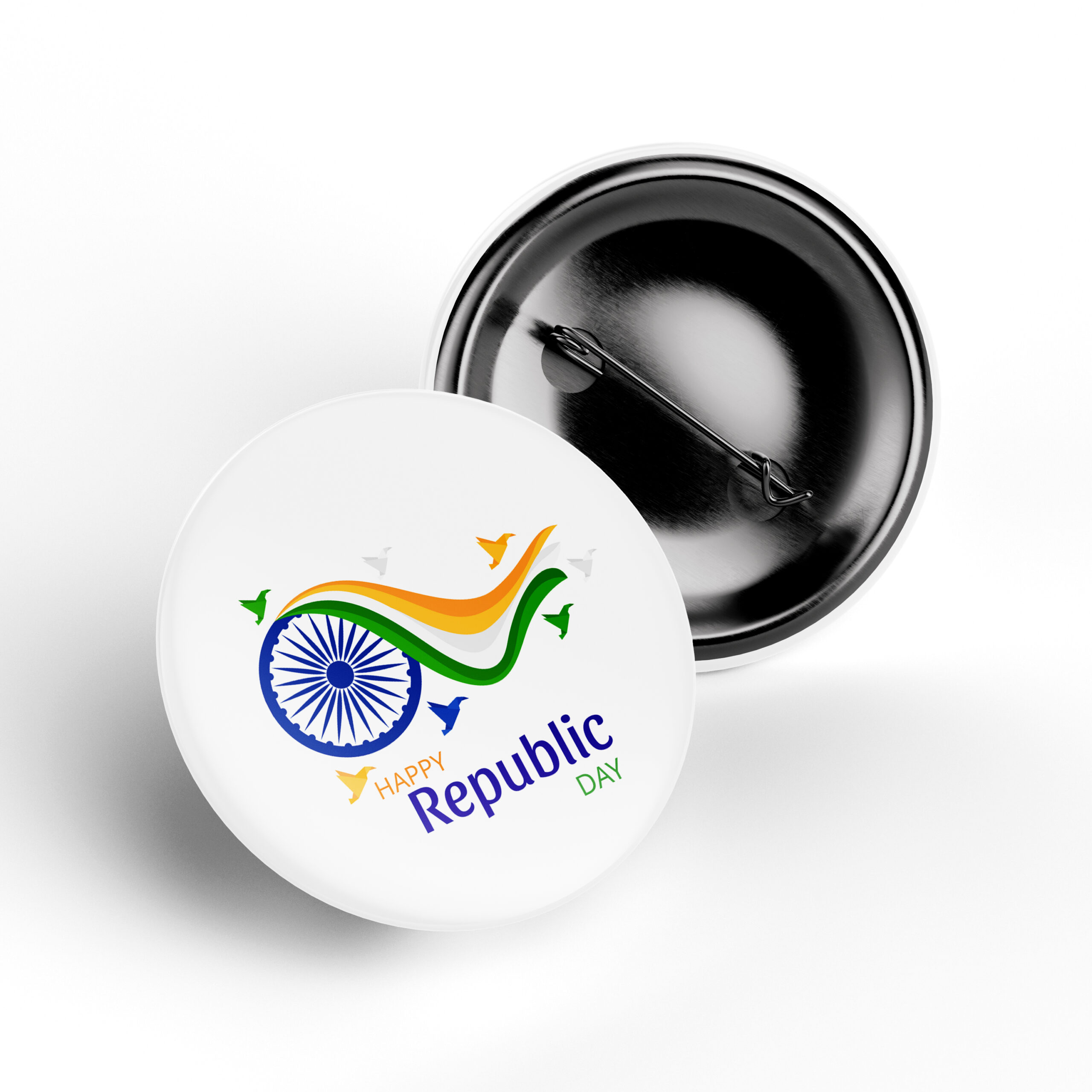 Happy Republic Day Ashoka Chakra Badge Design