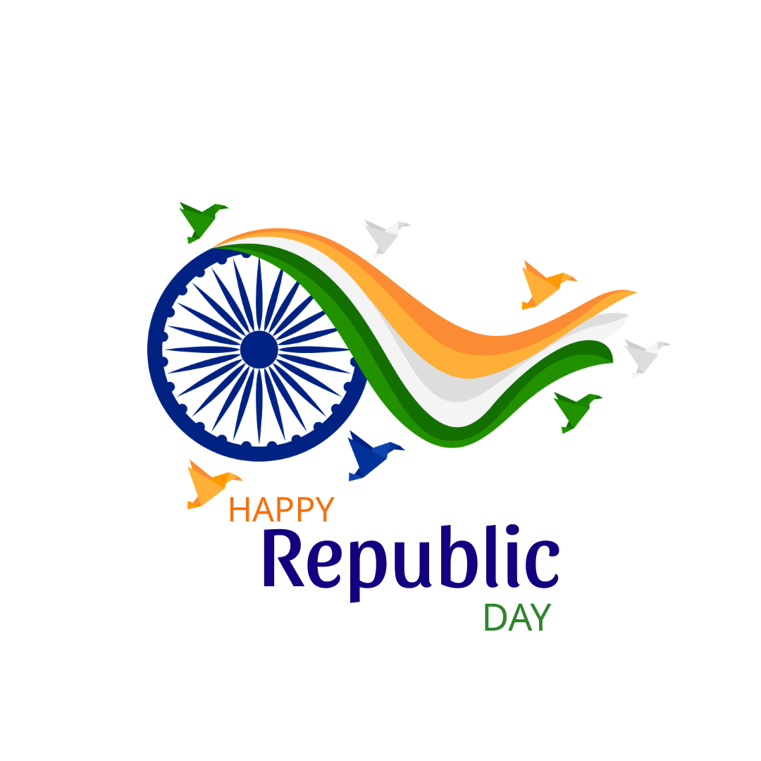 Happy Republic Day Ashoka Chakra Badge Design 2