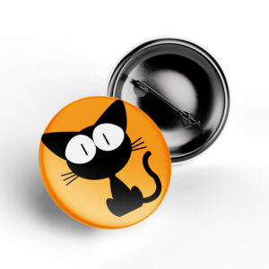 Black Cat Silhouette Badge minimalist pin