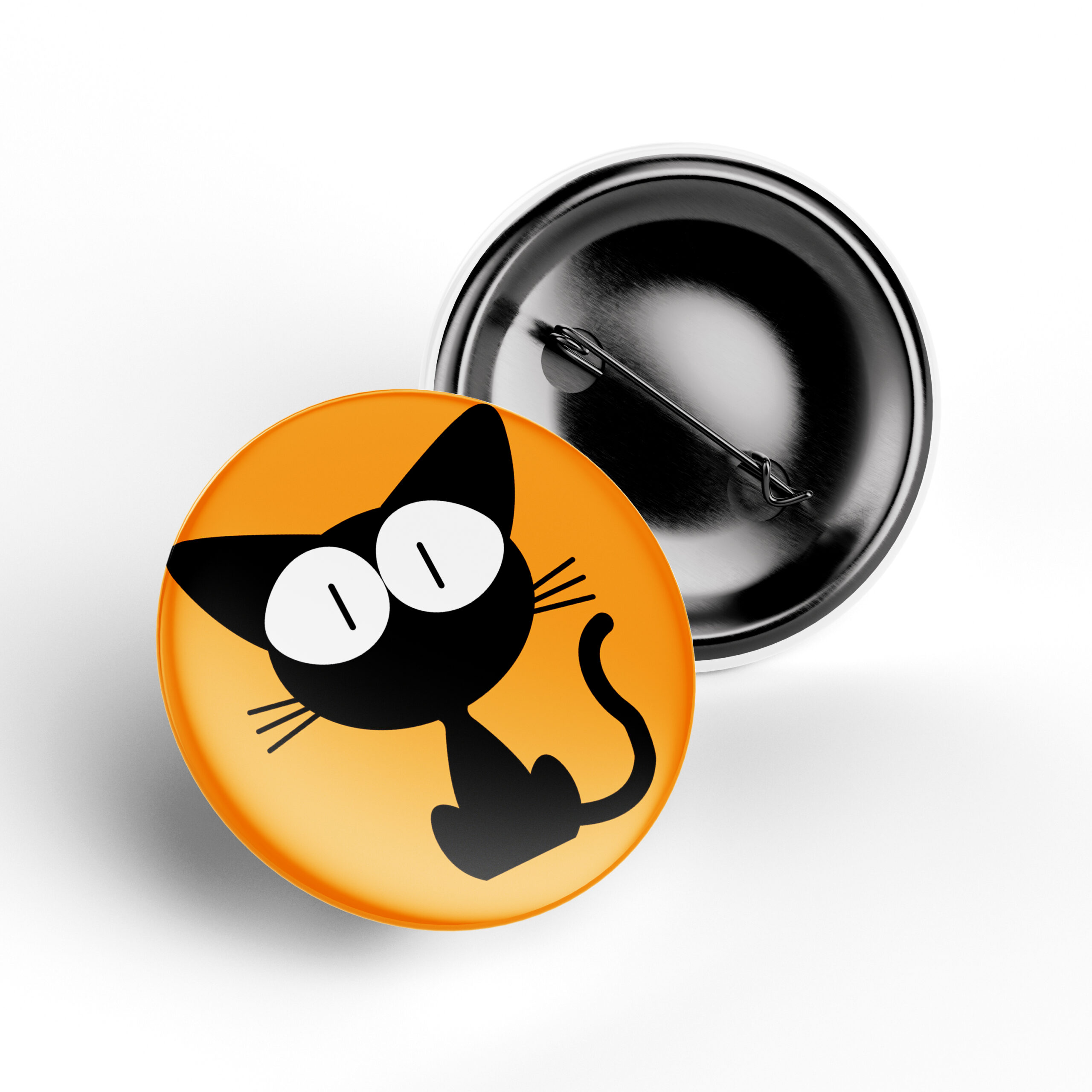 Black Cat Silhouette Badge minimalist pin
