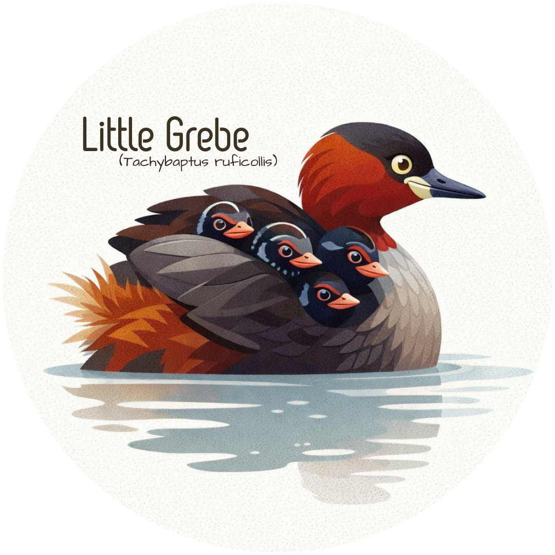Little Grebe Wildlife Badge bird pin 2