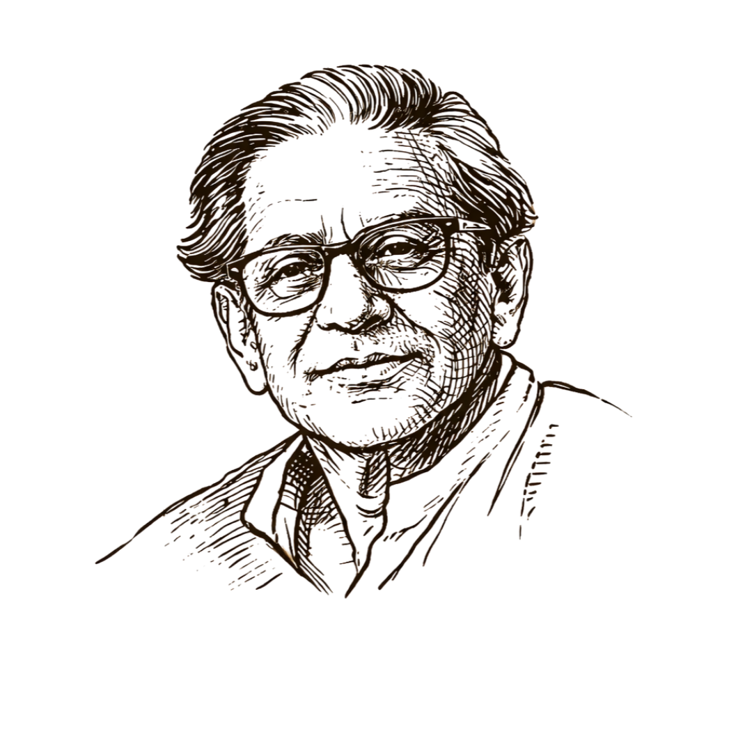 Kusumagraj line-art portrait