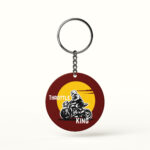 Throttle King Motorcycle Keychain biker rider illustration