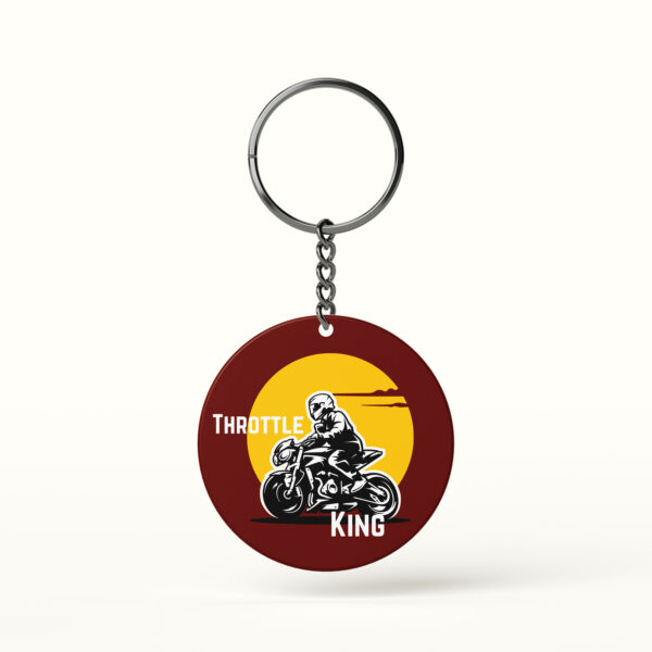 Throttle King Motorcycle Keychain biker rider illustration