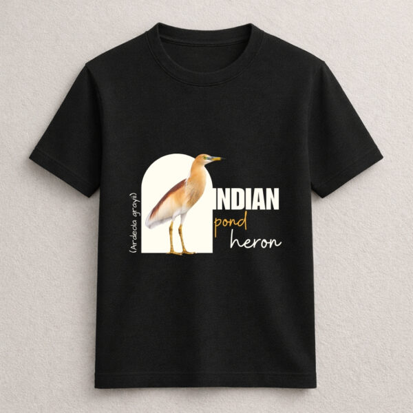 Indian Pond Heron bird graphic nature T-shirt design
