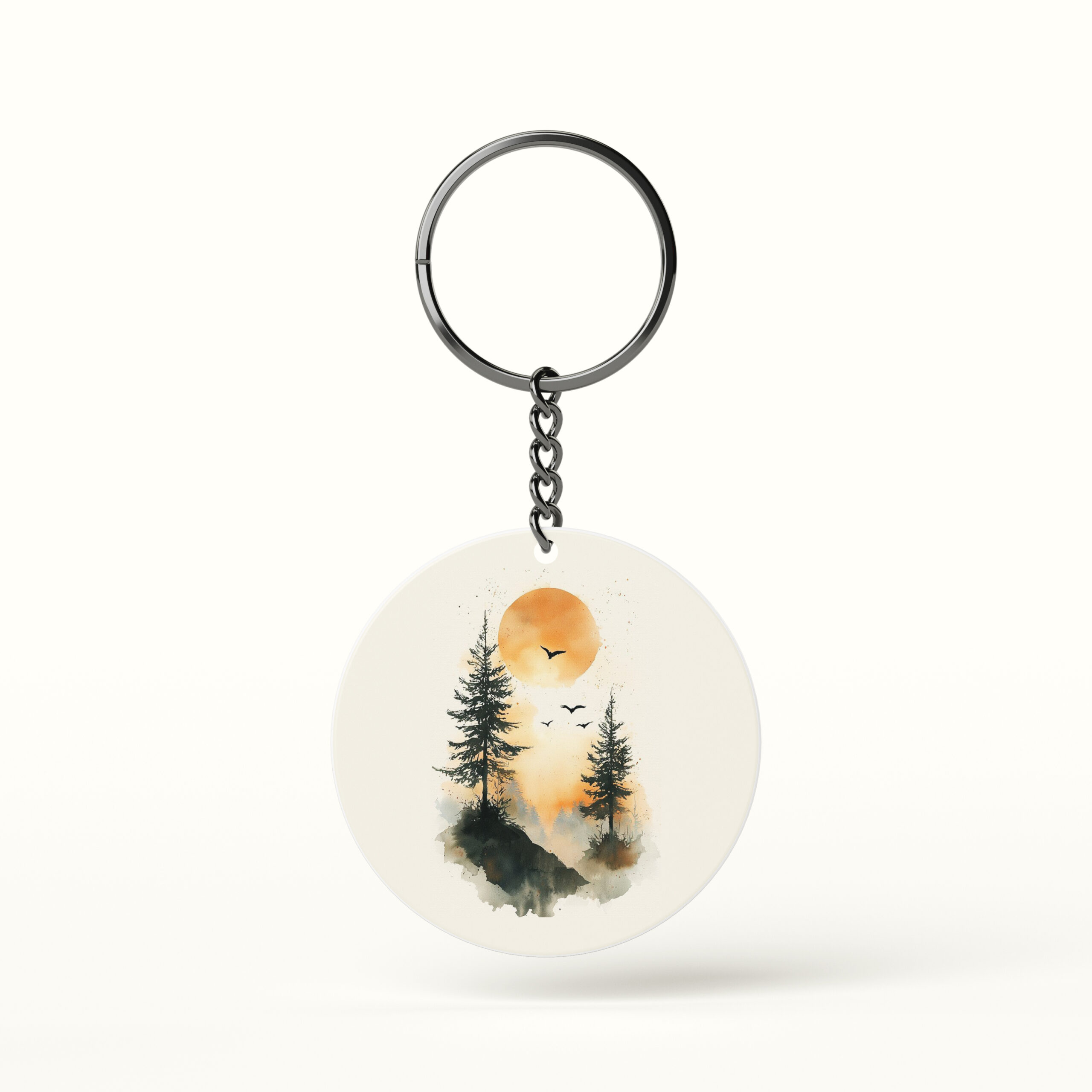 Sunset Forest Nature Keychain
