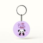 Adorable panda quote keychain with enjoy every moment text