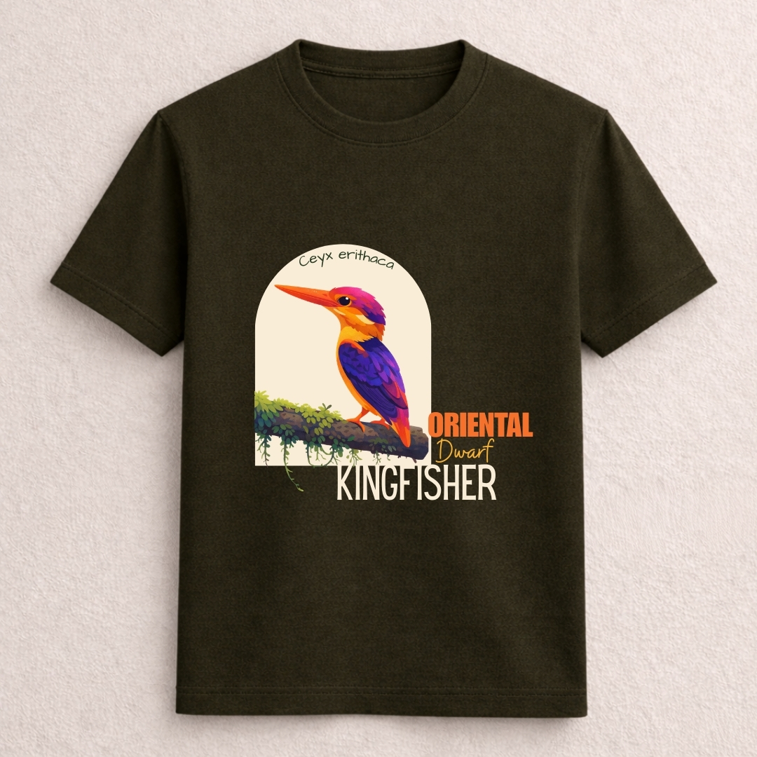 Oriental Dwarf Kingfisher bird graphic nature T-shirt