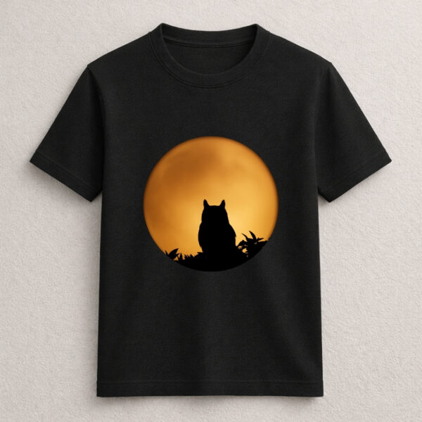 Owl silhouette moonlight aesthetic graphic T-shirt