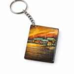 Sunset Riverside Village Keychain