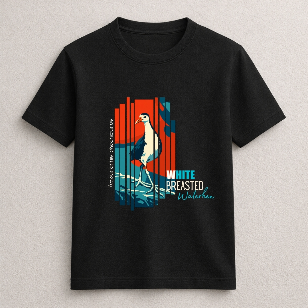 White breasted waterhen bird graphic nature T-shirt