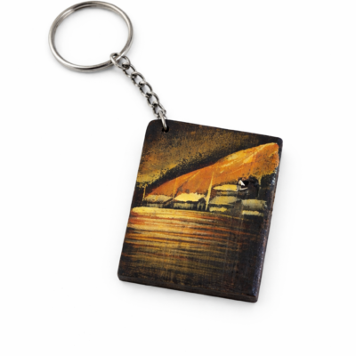 custom printed square keychain artistic design