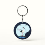Black-winged Stilt Bird Keychain illustration