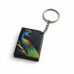 custom peacock wooden keychain