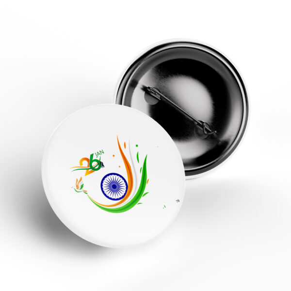 26 january republic day tricolor pin badge ashoka chakra