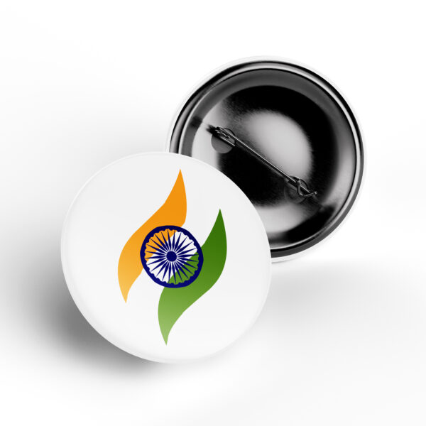 ashoka chakra tricolor pin badge india patriotic design