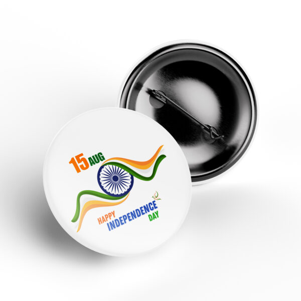 15 august independence day pin badge tricolor design
