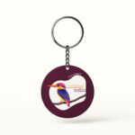 Oriental Dwarf Kingfisher Bird Keychain illustration