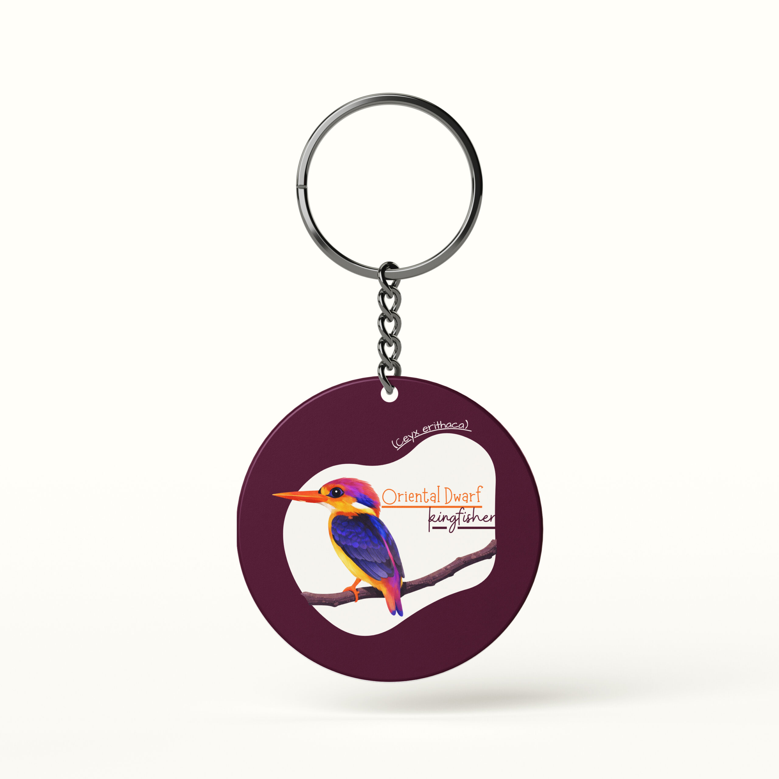 Oriental Dwarf Kingfisher Bird Keychain illustration