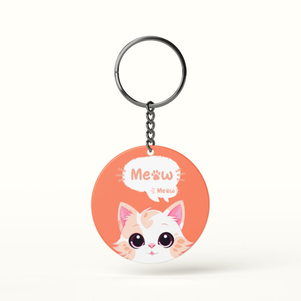 Cute Meow Cat Keychain illustration