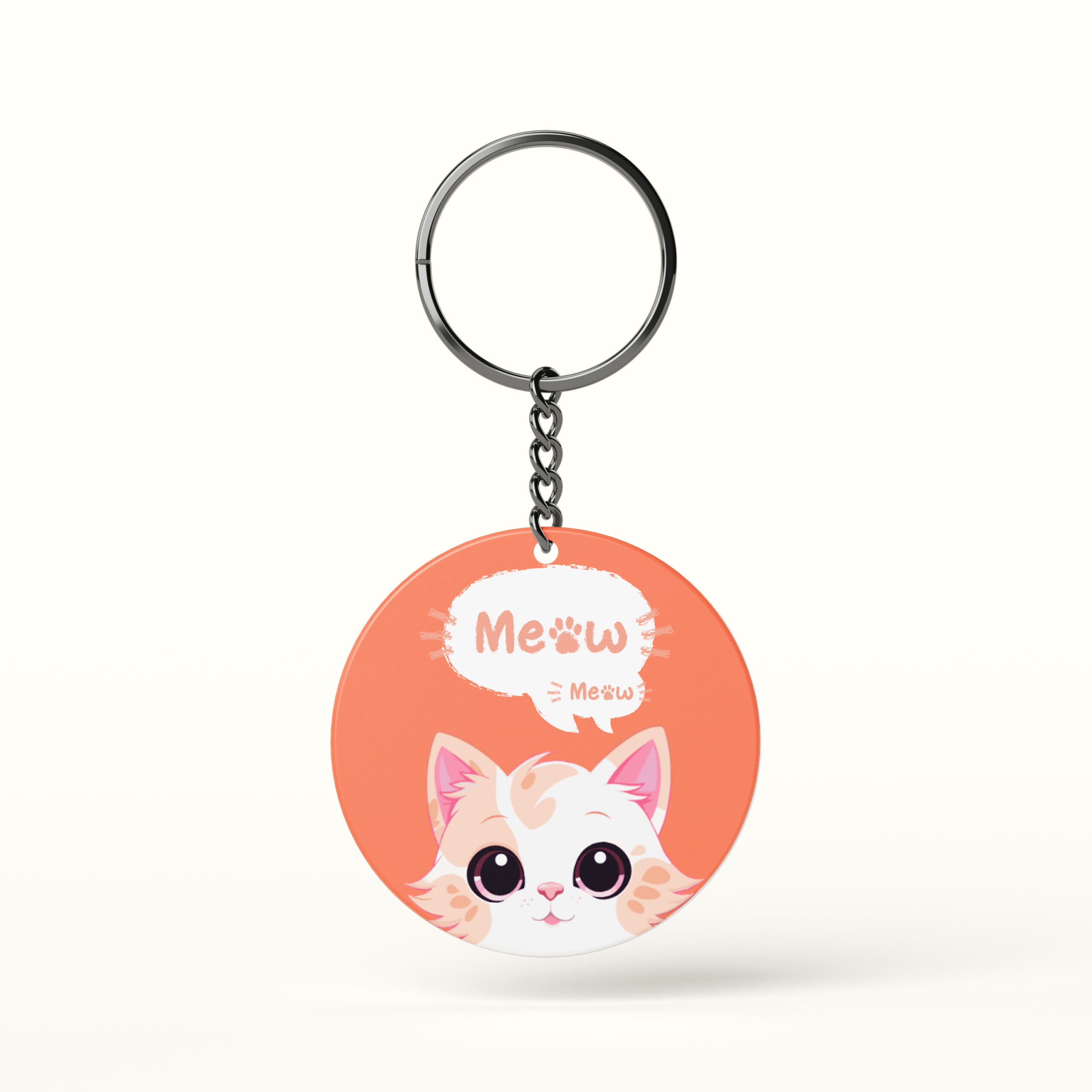 Cute Meow Cat Keychain illustration