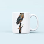 geometric owl art printed mug