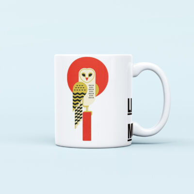 minimal owl sunset printed mug