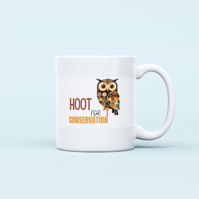 hoot for conservation owl printed mug
