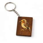 bird art wooden keychain design