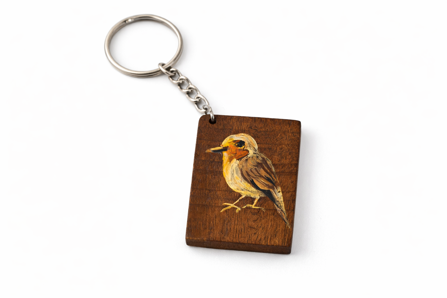 bird art wooden keychain design