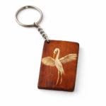 swan art wooden keychain design