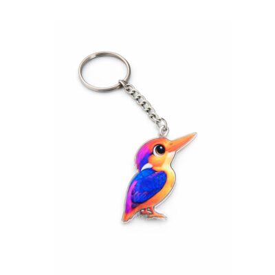 colorful kingfisher bird acrylic keychain vibrant design