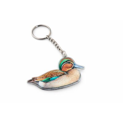 teal duck acrylic keychain realistic bird design