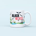 black necked stilt bird printed mug ceramic design